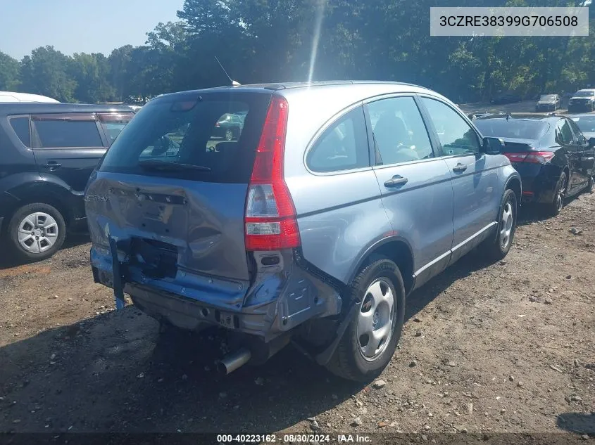 2009 Honda Cr-V Lx VIN: 3CZRE38399G706508 Lot: 40223162