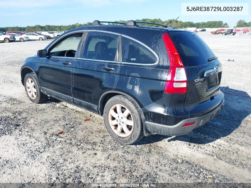 2009 Honda Cr-V Ex-L VIN: 5J6RE38729L003287 Lot: 40243593