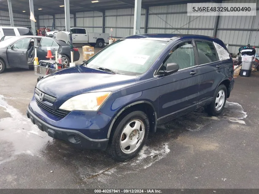 2009 Honda Cr-V Lx VIN: 5J6RE48329L000490 Lot: 40257941