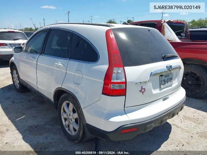 2009 Honda Cr-V Ex-L VIN: 5J6RE38799L020149 Lot: 40258819