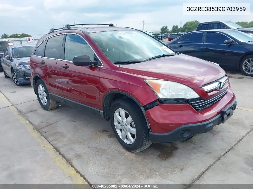 2009 Honda Cr-V Ex VIN: 3CZRE38539G703959 Lot: 40265082