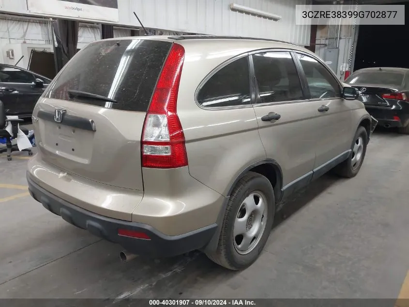 2009 Honda Cr-V Lx VIN: 3CZRE38399G702877 Lot: 40301907