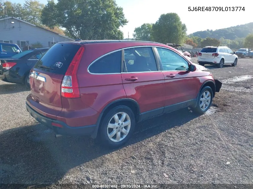 2009 Honda Cr-V Exl VIN: 5J6RE48709L013774 Lot: 40307482