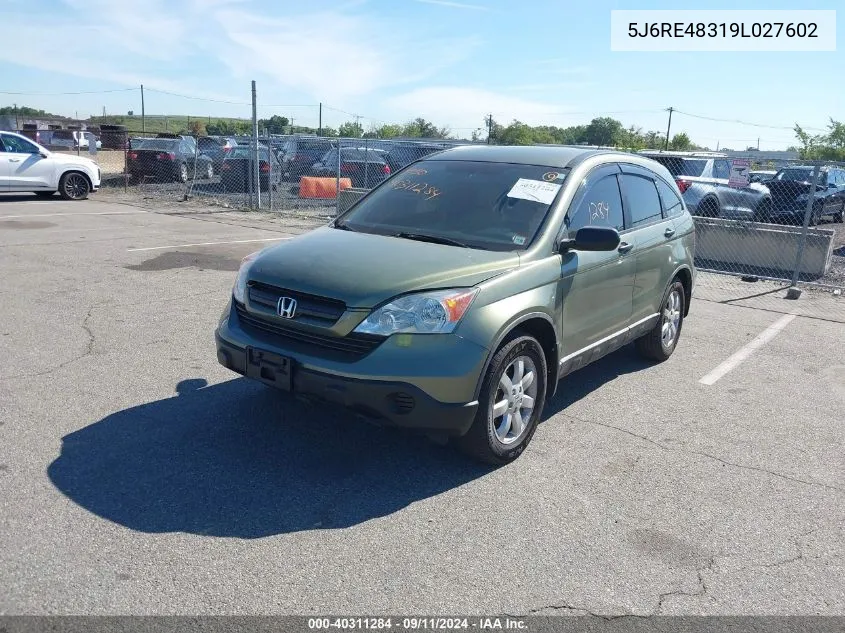 2009 Honda Cr-V Lx VIN: 5J6RE48319L027602 Lot: 40311284