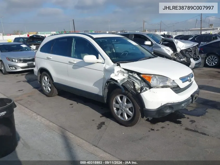 2009 Honda Cr-V Ex-L VIN: JHLRE38789C007997 Lot: 40315983