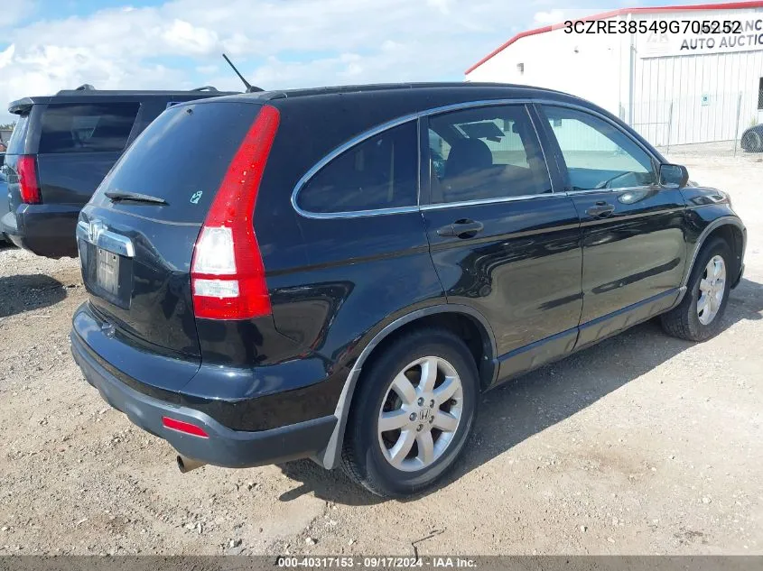 2009 Honda Cr-V Ex VIN: 3CZRE38549G705252 Lot: 40317153