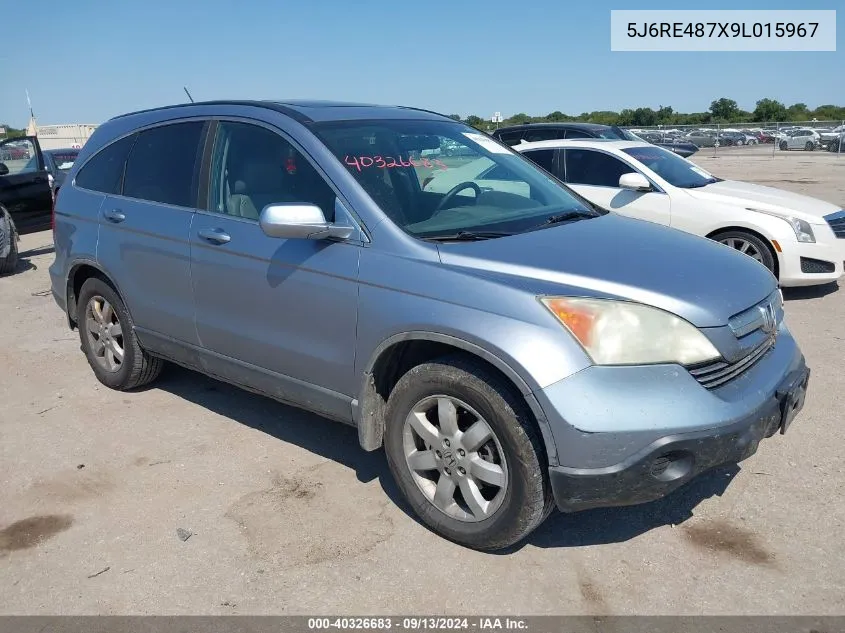 5J6RE487X9L015967 2009 Honda Cr-V Ex-L