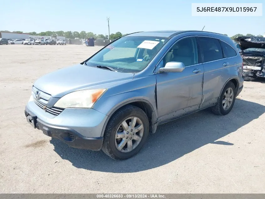 5J6RE487X9L015967 2009 Honda Cr-V Ex-L