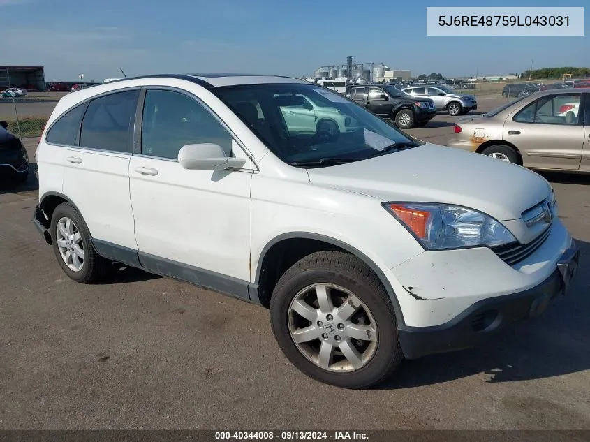 2009 Honda Cr-V Exl VIN: 5J6RE48759L043031 Lot: 40344008