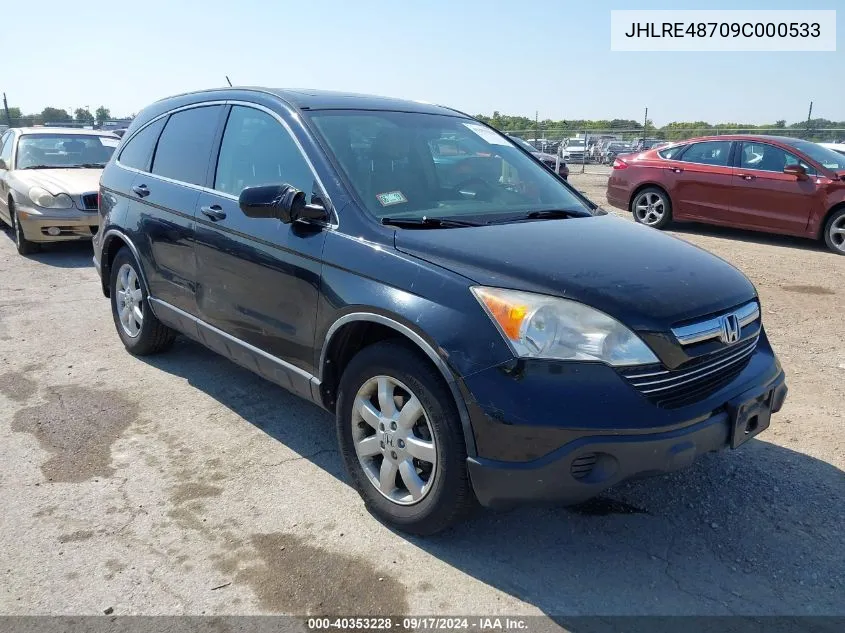 2009 Honda Cr-V Ex-L VIN: JHLRE48709C000533 Lot: 40353228