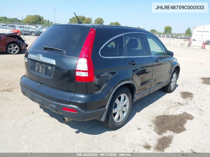 2009 Honda Cr-V Ex-L VIN: JHLRE48709C000533 Lot: 40353228