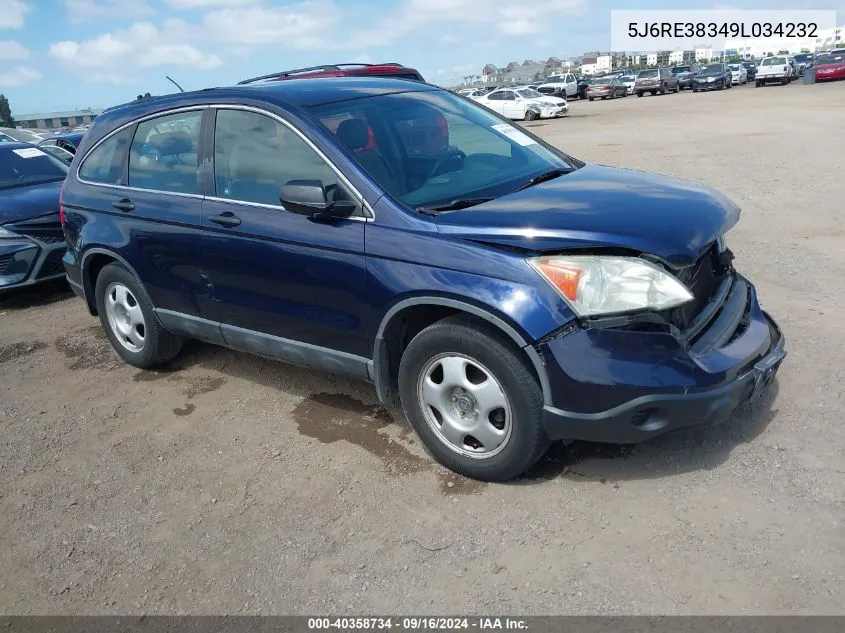 5J6RE38349L034232 2009 Honda Cr-V Lx