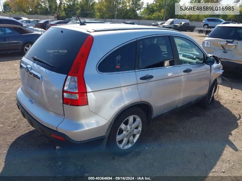 5J6RE48589L016985 2009 Honda Cr-V Ex