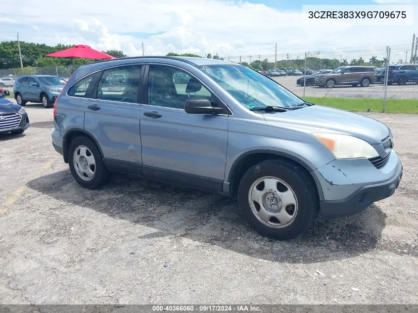 2009 Honda Cr-V Lx VIN: 3CZRE383X9G709675 Lot: 40366060