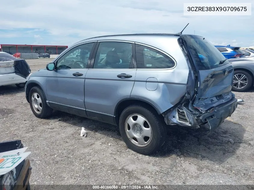 2009 Honda Cr-V Lx VIN: 3CZRE383X9G709675 Lot: 40366060