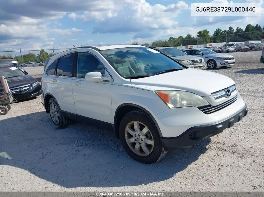 2009 Honda Cr-V Ex-L VIN: 5J6RE38729L000440 Lot: 40382210