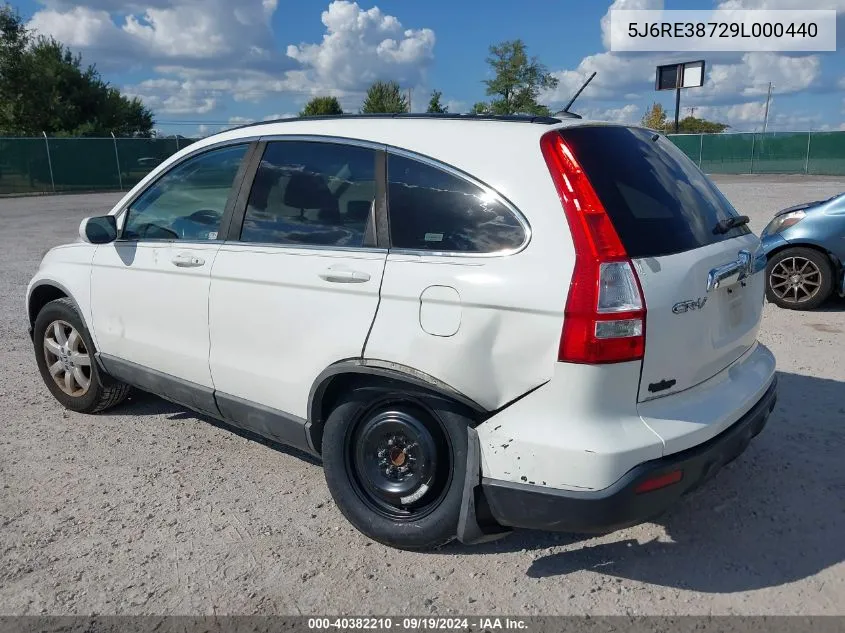 2009 Honda Cr-V Ex-L VIN: 5J6RE38729L000440 Lot: 40382210