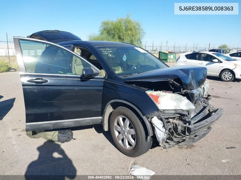 5J6RE38589L008363 2009 Honda Cr-V Ex