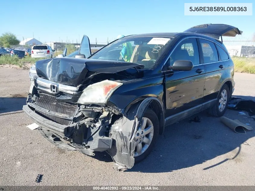 5J6RE38589L008363 2009 Honda Cr-V Ex