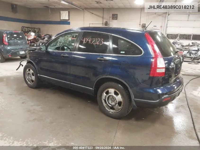 JHLRE48389C018212 2009 Honda Cr-V Lx