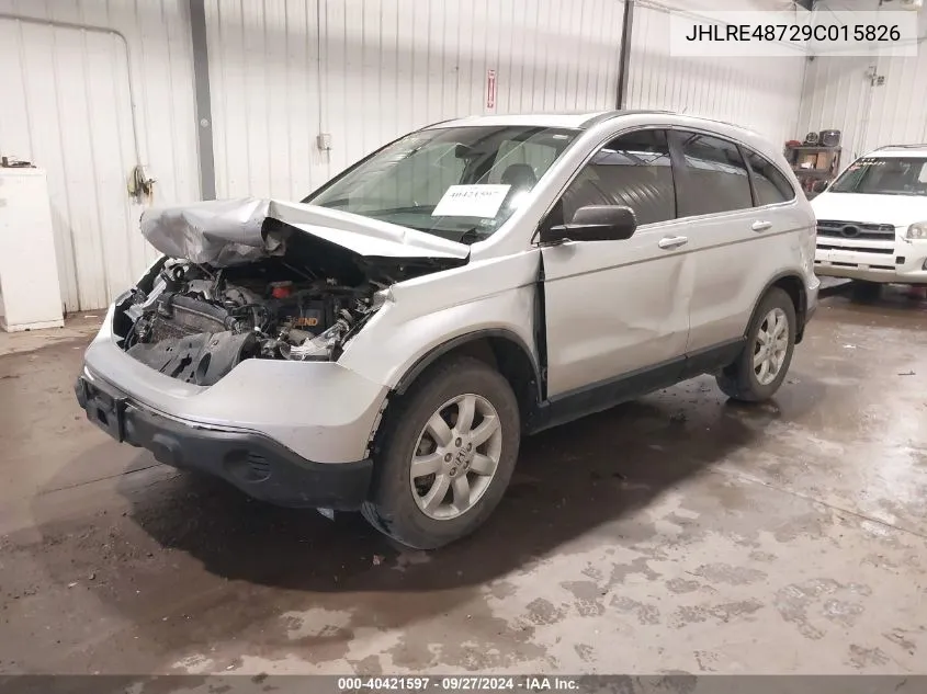 2009 Honda Cr-V Ex-L VIN: JHLRE48729C015826 Lot: 40421597