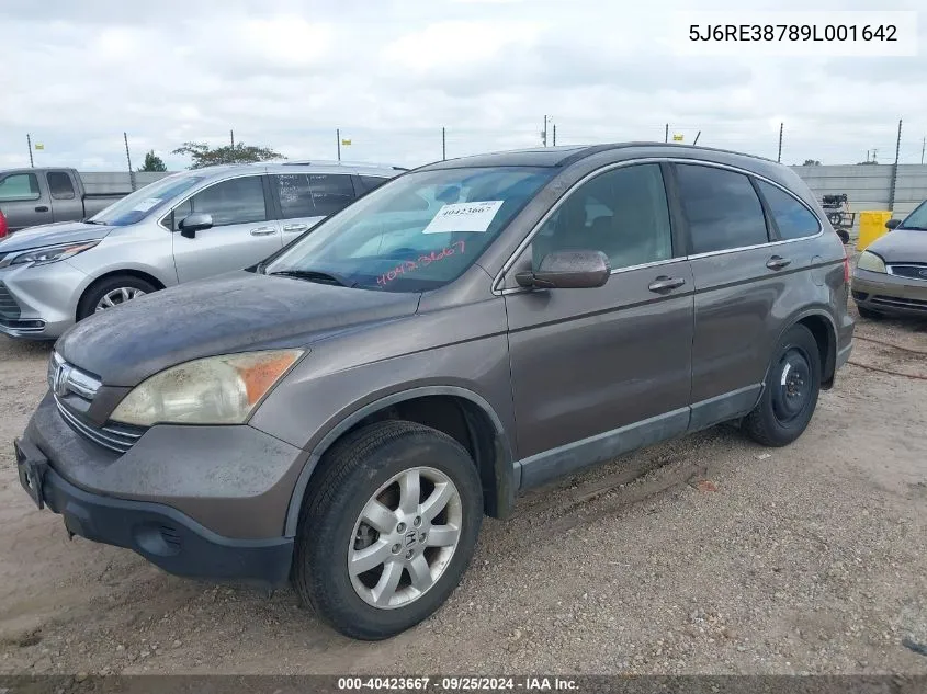 2009 Honda Cr-V Ex-L VIN: 5J6RE38789L001642 Lot: 40423667