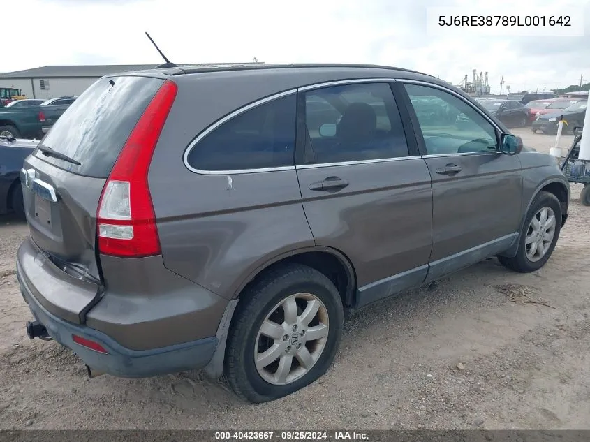 2009 Honda Cr-V Ex-L VIN: 5J6RE38789L001642 Lot: 40423667