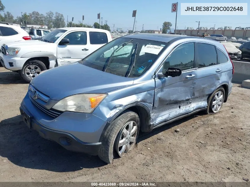 2009 Honda Cr-V Exl VIN: JHLRE38729C002648 Lot: 40423869