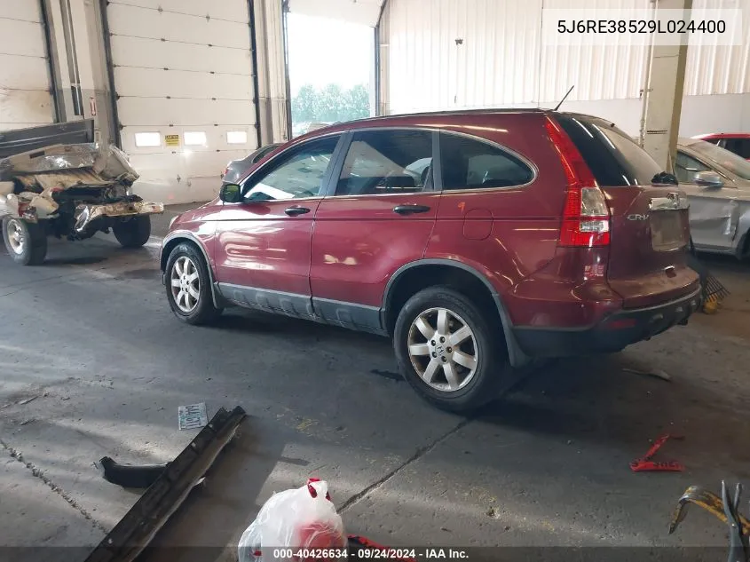 2009 Honda Cr-V Ex VIN: 5J6RE38529L024400 Lot: 40426634