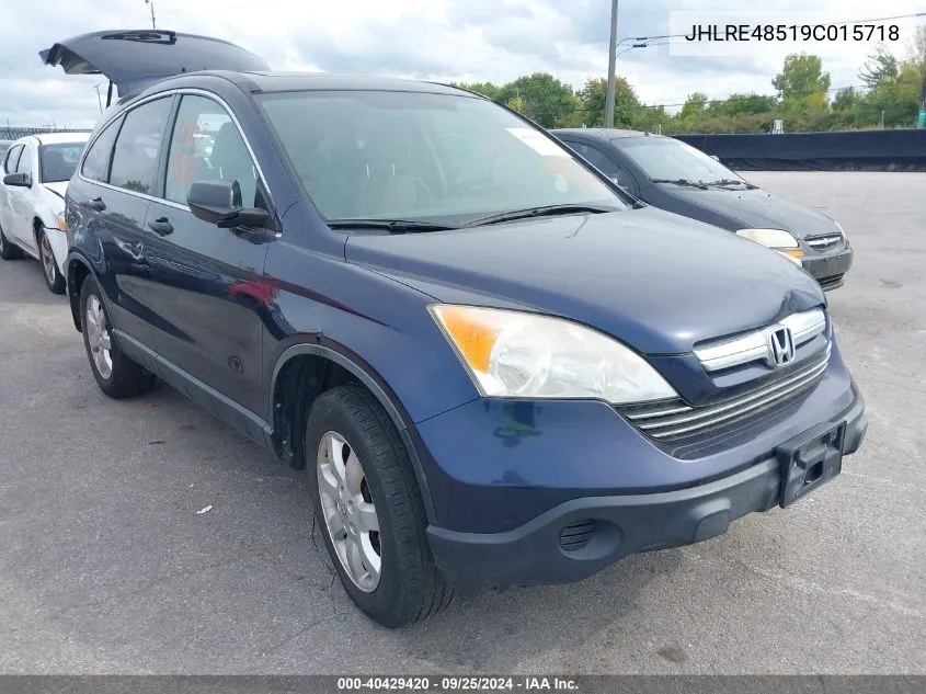 2009 Honda Cr-V Ex VIN: JHLRE48519C015718 Lot: 40429420