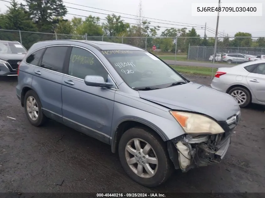 2009 Honda Cr-V Ex-L VIN: 5J6RE48709L030400 Lot: 40440216