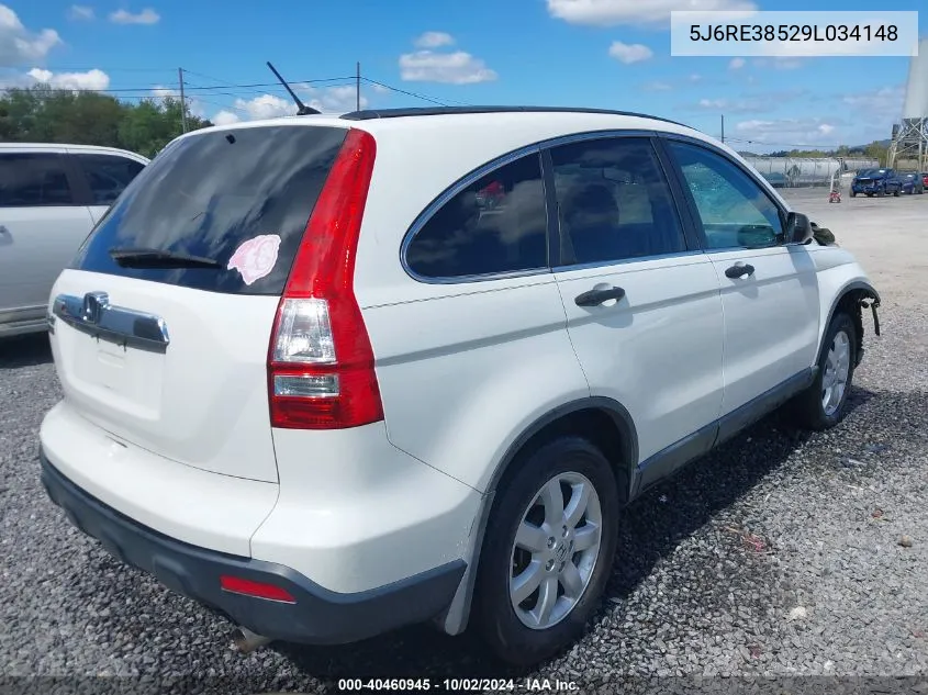 2009 Honda Cr-V Ex VIN: 5J6RE38529L034148 Lot: 40460945