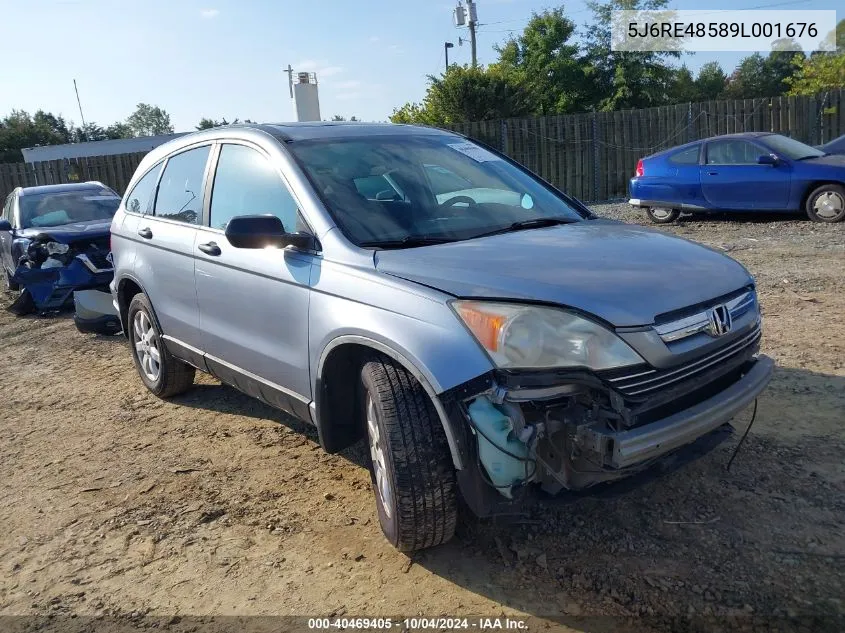 2009 Honda Cr-V Ex VIN: 5J6RE48589L001676 Lot: 40469405