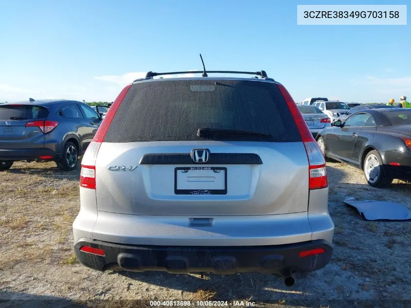 2009 Honda Cr-V Lx VIN: 3CZRE38349G703158 Lot: 40513698