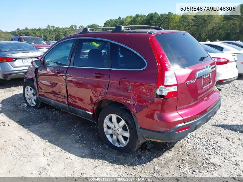 2009 Honda Cr-V Exl VIN: 5J6RE487X9L048306 Lot: 40519266