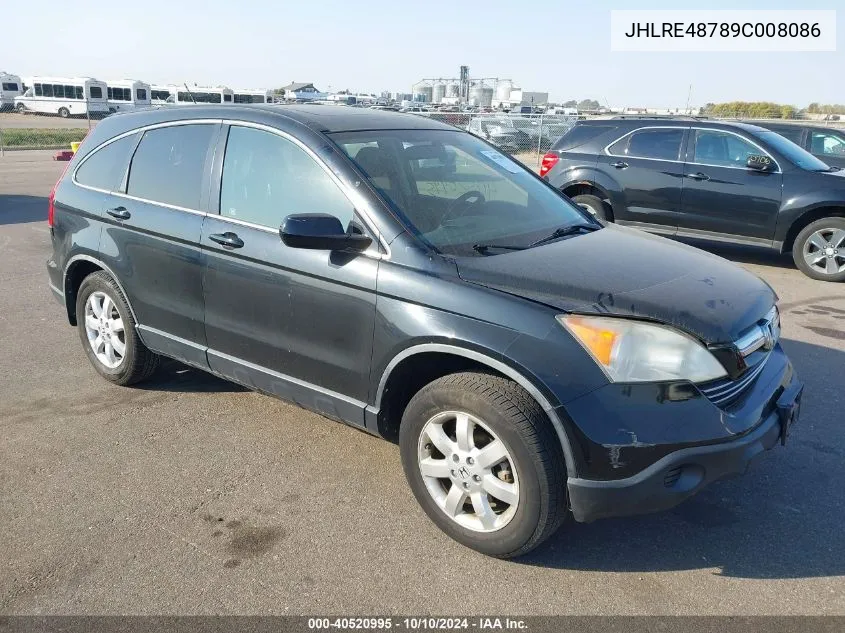 2009 Honda Cr-V Ex-L VIN: JHLRE48789C008086 Lot: 40520995