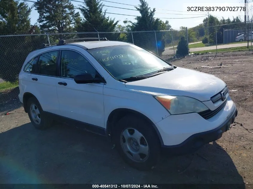 2009 Honda Cr-V Lx VIN: 3CZRE38379G702778 Lot: 40541312