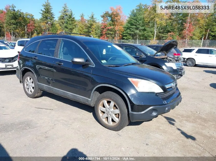 5J6RE485X9L058333 2009 Honda Cr-V Ex