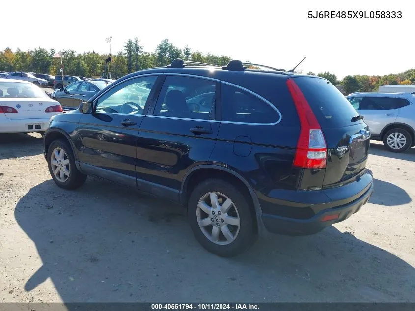 5J6RE485X9L058333 2009 Honda Cr-V Ex