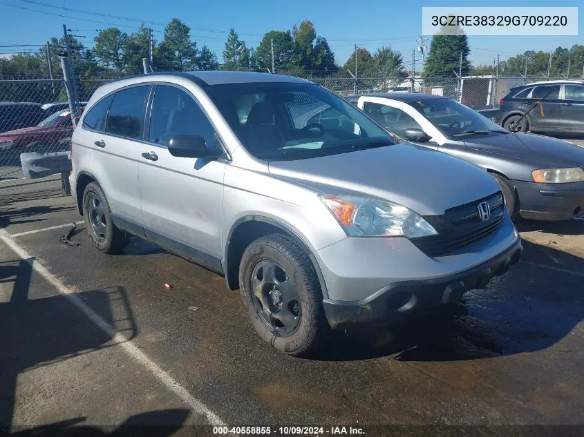 2009 Honda Cr-V Lx VIN: 3CZRE38329G709220 Lot: 40558855