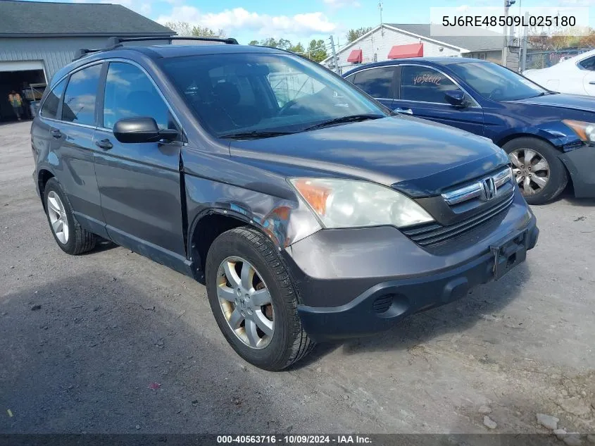 2009 Honda Cr-V Ex VIN: 5J6RE48509L025180 Lot: 40563716