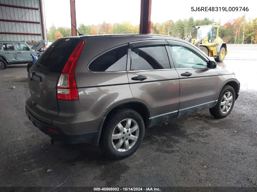 2009 Honda Cr-V Lx VIN: 5J6RE48319L009746 Lot: 40568002