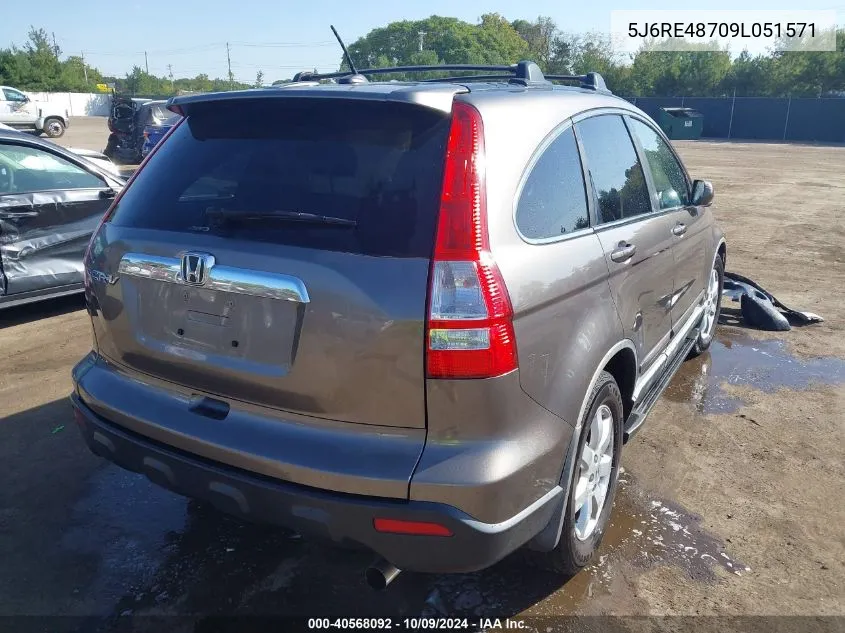 2009 Honda Cr-V Ex-L VIN: 5J6RE48709L051571 Lot: 40568092