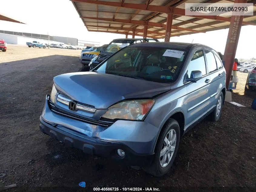 2009 Honda Cr-V Ex-L VIN: 5J6RE48749L062993 Lot: 40586725