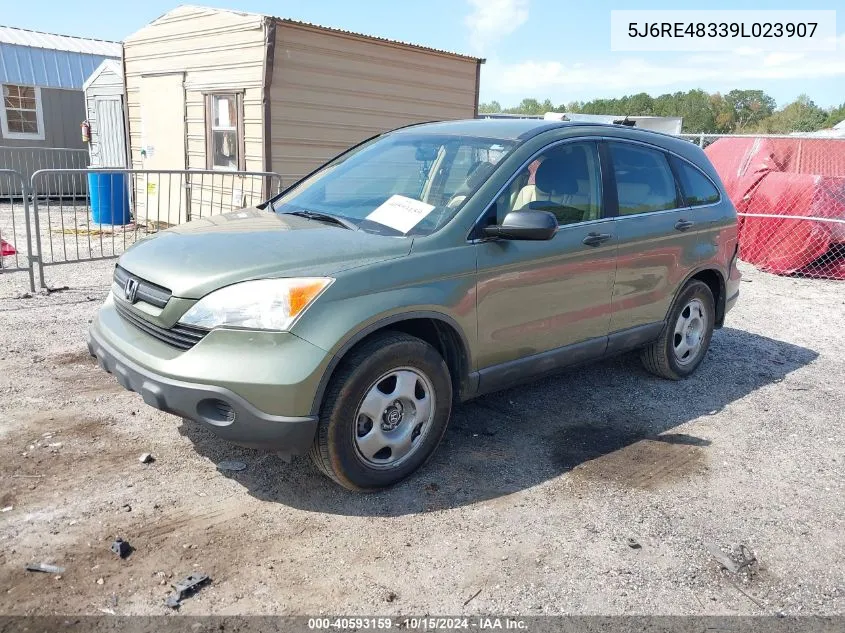 2009 Honda Cr-V Lx VIN: 5J6RE48339L023907 Lot: 40593159