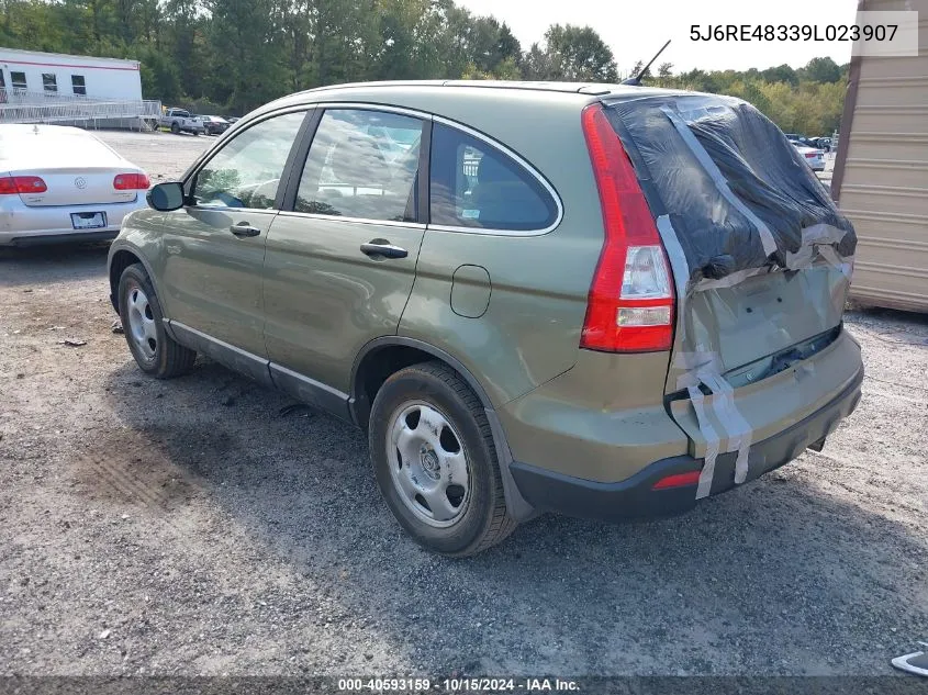 2009 Honda Cr-V Lx VIN: 5J6RE48339L023907 Lot: 40593159