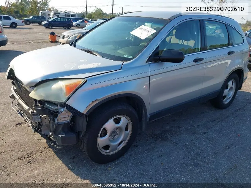 2009 Honda Cr-V Lx VIN: 3CZRE38329G702610 Lot: 40595952