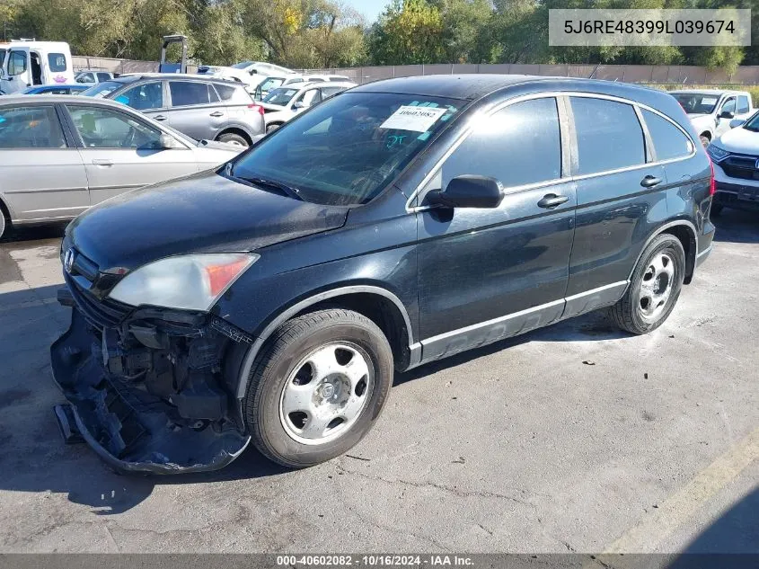 2009 Honda Cr-V Lx VIN: 5J6RE48399L039674 Lot: 40602082