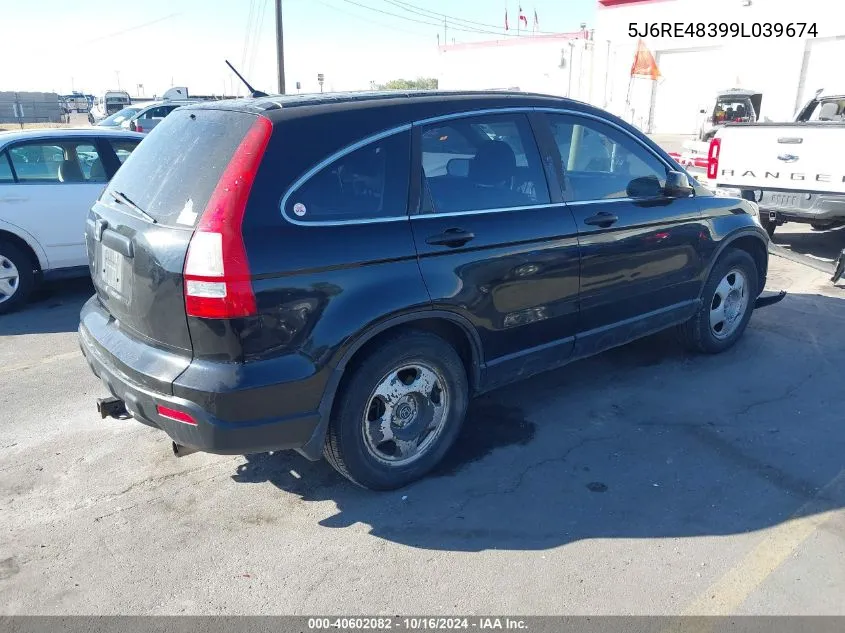 2009 Honda Cr-V Lx VIN: 5J6RE48399L039674 Lot: 40602082