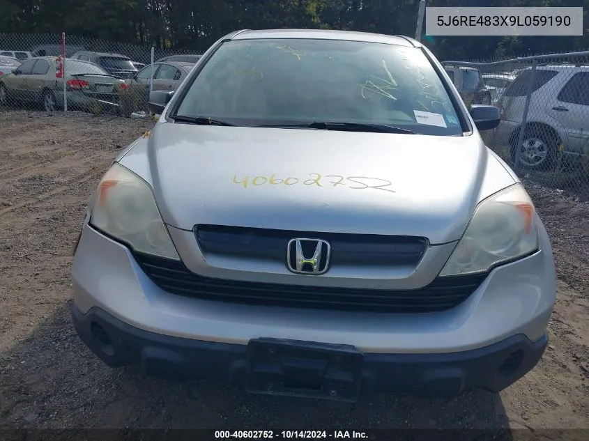 5J6RE483X9L059190 2009 Honda Cr-V Lx